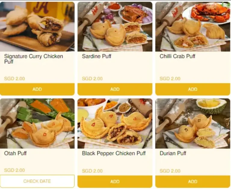 1A CRISPY PUFFS MENU SINGAPORE PRICES