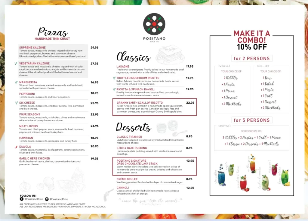 POSITANO RISTO MENU  