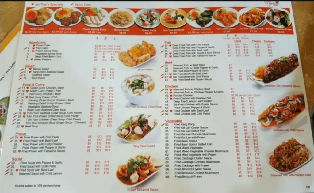 THAI THAI MENU  