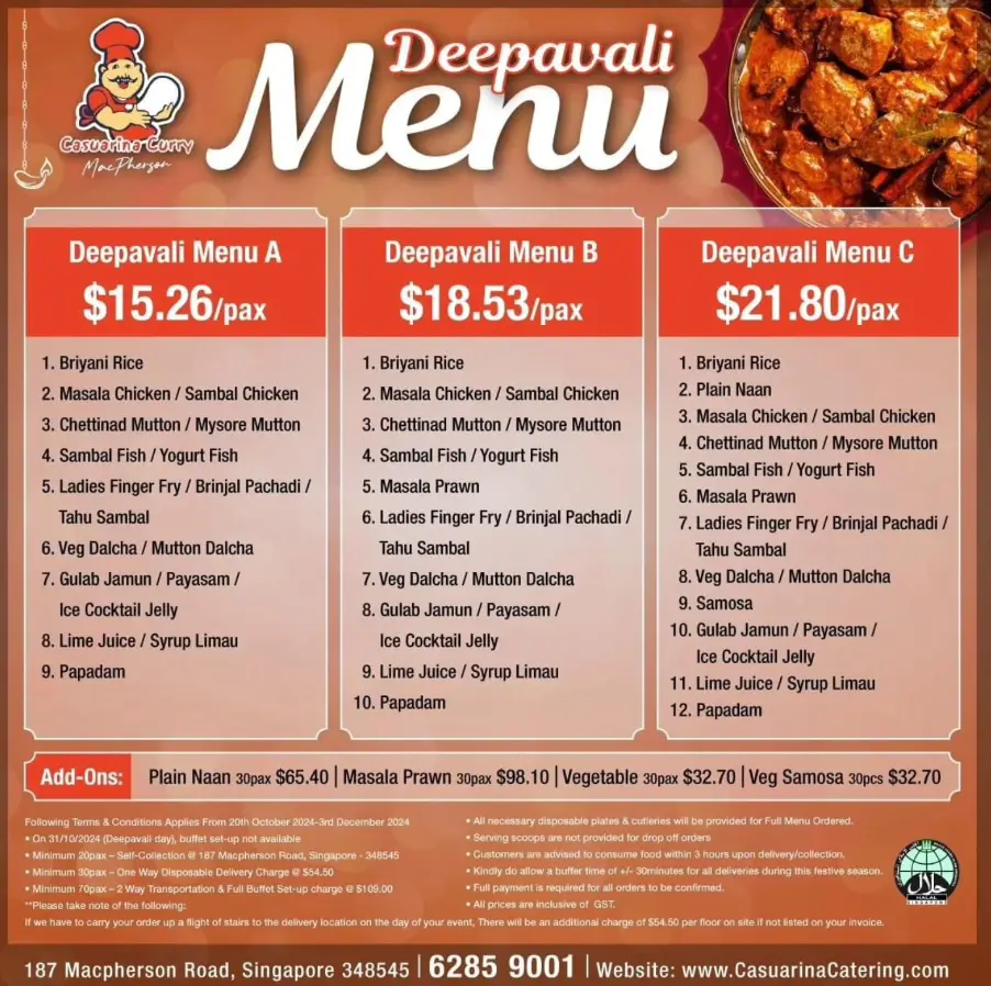 CASUARINA CURRY MENU  