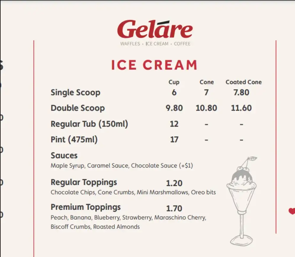 GELARE MENU  