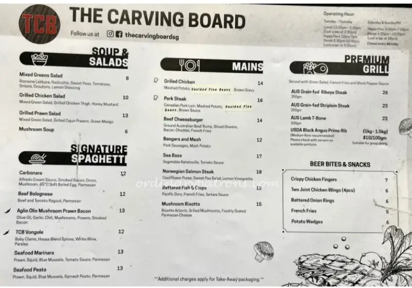 THE CRAVING BOARD MENU  